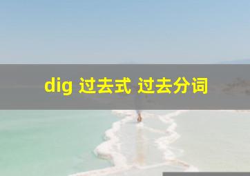 dig 过去式 过去分词